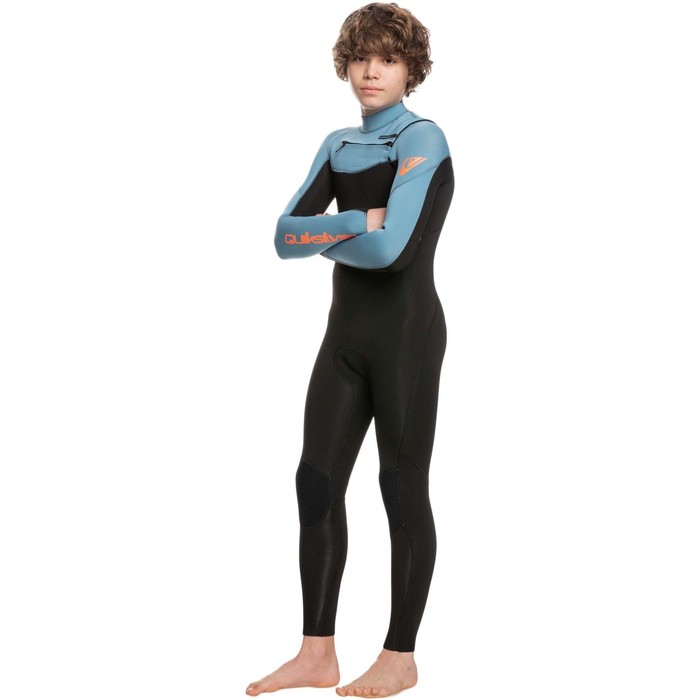 2024 Quiksilver Boys Everyday Sessions 4/3mm GBS Chest Zip Wetsuit EQBW103094 - Black / Provincial Blue